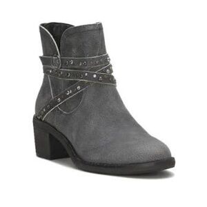 Lucky Brand Charcoal Studded Ankle Booties